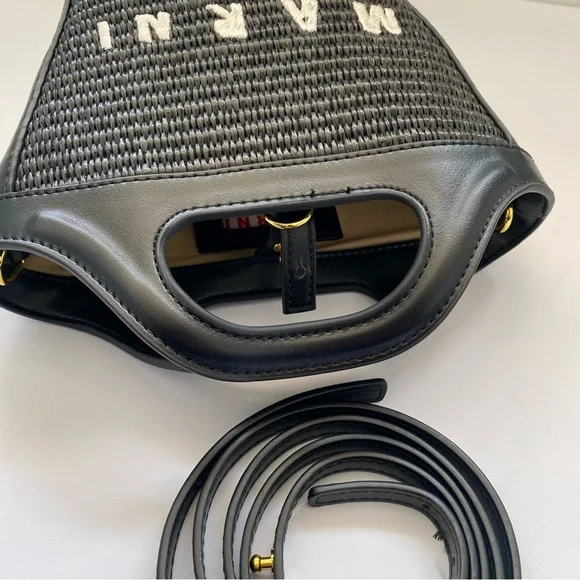 Marni Black Woven Tote Bag - Picture 5 of 5